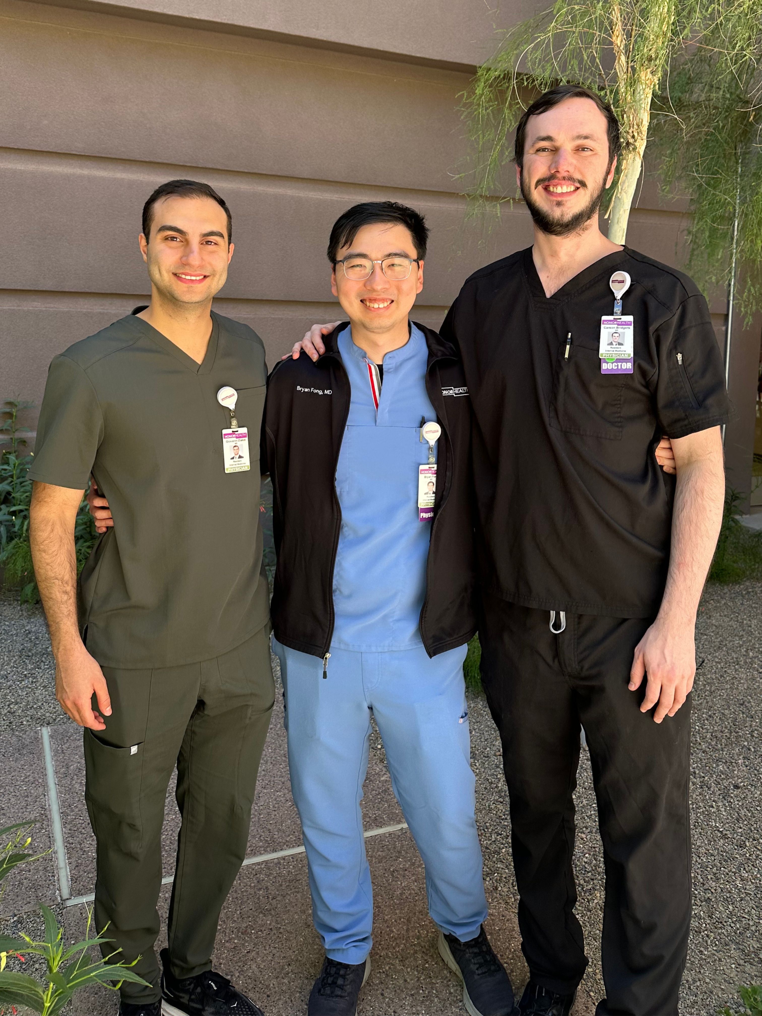 HonorHealth Internal Medicine Thompson Peak Residency Program 2026-2027 Chief Residents - Drs. Carson Bridgers, Bryan Fong, Giovanni Zlaket