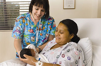 HonorHealth maternity nurse and new mom