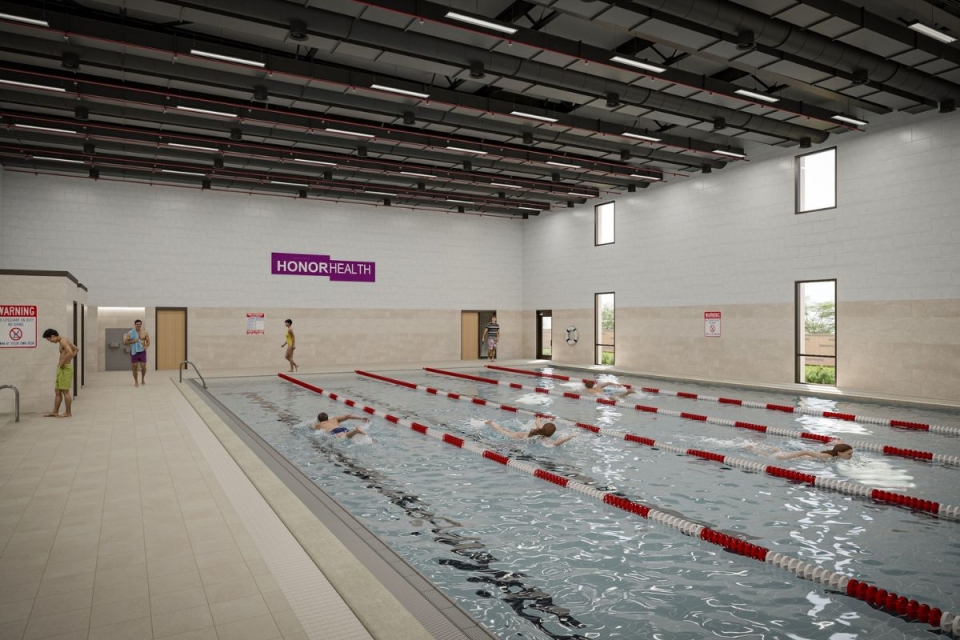 HonorHealth Medical Fitness lap pool interior rendering