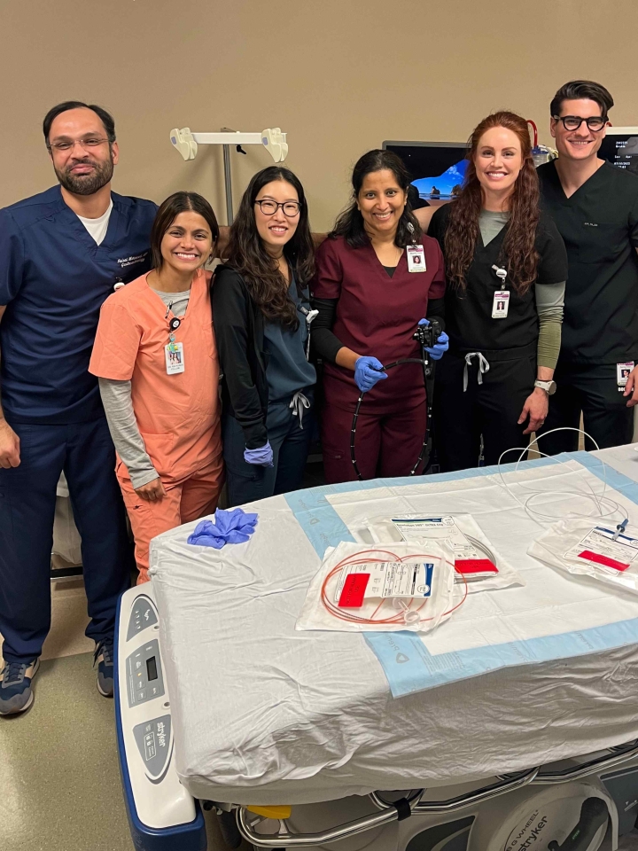 HonorHealth Gastroenterology Deer Valley Fellowship Program fellows pose in operating room for group photo.