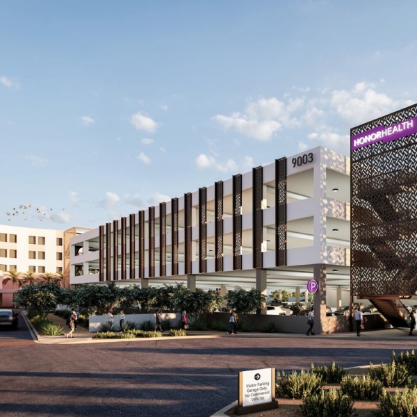 HonorHealth Scottsdale Shea Medical Center - Exterior view of expansion rendering.