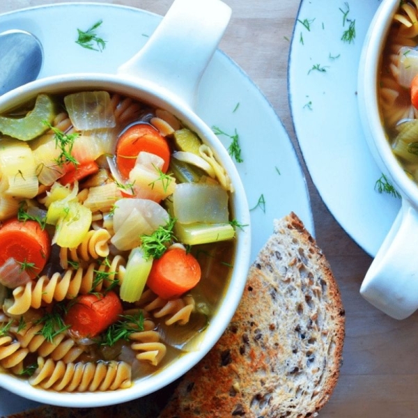 "Feel better" noodle soup Blue Zones recipe from HonorHealth.