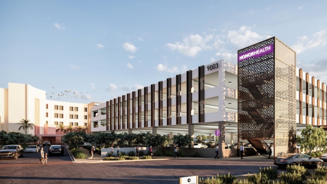 HonorHealth Scottsdale Shea Medical Center - Exterior view of expansion rendering.