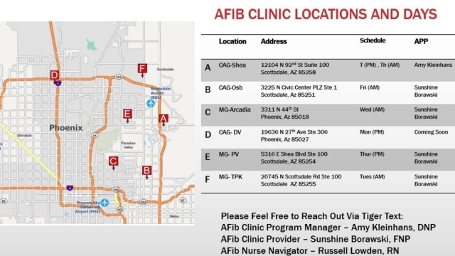 HonorHealth Afib clinic locations and days